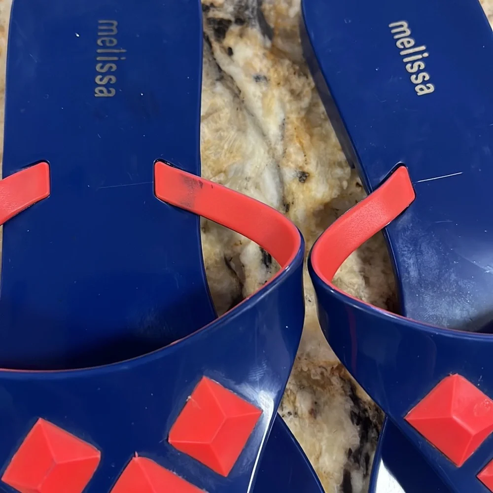 Melissa Shoes Blue / Coral Jelly Multicolor Sandals size 9 - Picture 13 of 13